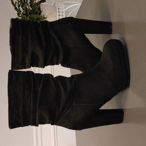 High heel black boots